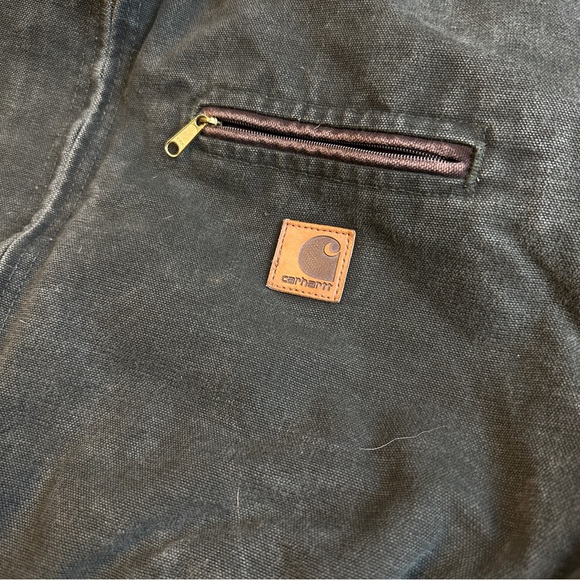 Vintage Faded Blanket Lined Carhartt Canvas Chore Jacket - Size XXL J97 MOS - Picture 1 of 8